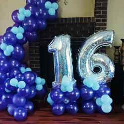 Balloon Garland & Number Columns