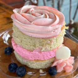 Individual Raspberry Lemon White Chocolate Cake