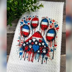 Patriotic Dog Kitchen Towel