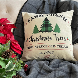 Linen Christmas Pillows- Set of 4