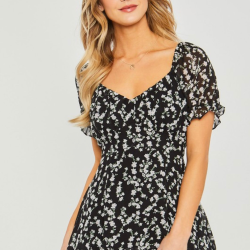 Black Floral Romper