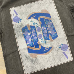 Cowgirl Boots Graphic Tee in Charcoal