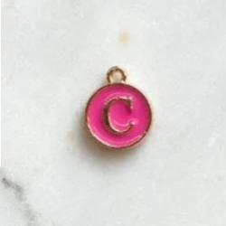 Pink Enamel Initial Charm | Letter C | Charmed and Dangerous Comp