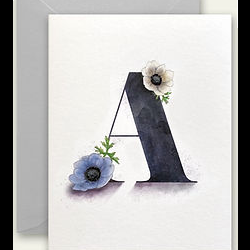 Floral Monogram Note Cards