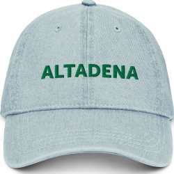 'ALTADENA' Denim Hat - Green Font