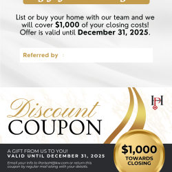 $1000 Towards your closing costs!