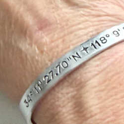 Latitude and Longitude GPS Coordinates Narrow Bracelet