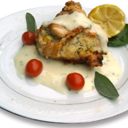 Couscous Stuffed Chicken with Lemon Caper Sauce