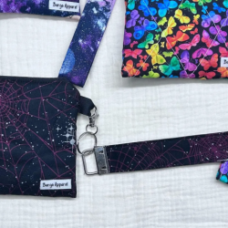 Handmade Cotton Fabric Wristlet Keychain