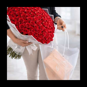 50 Red Roses Wrapped Bouquet | Same Day Flower Delivery In Miami