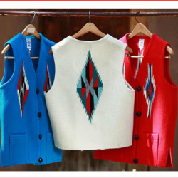 Chimayo Square front Wool Vest