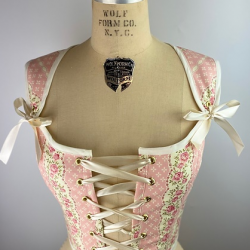 Pink and Ivory Victorian Corset Style Stays