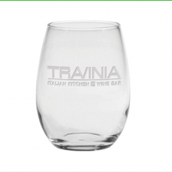 15 Oz. Stemless White Wine Glass - Etched