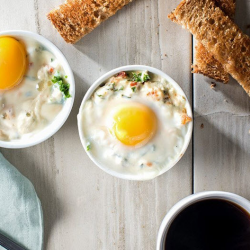 Recipes/Baked Eggs With Kale Ricotta