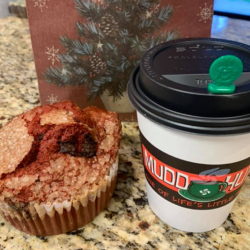 Red Velvet Muffin and a Drink 