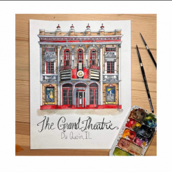 Grand Theater Watercolor Print 