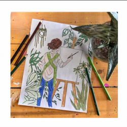 Paints and Plants Coloring Page