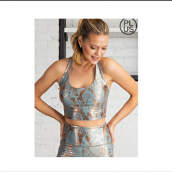 Antique and Sage Foil Sports Bra