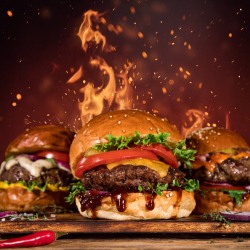 Flame-Grilled Burgers