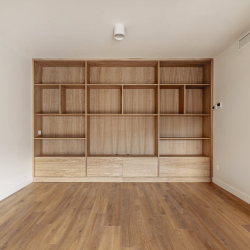 Built-In Oak Bookshelves