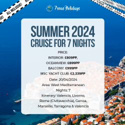 7 Nights Cruise Summer 2024