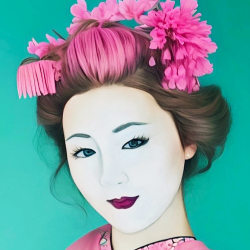 Geisha in Pink by Anna S Bare