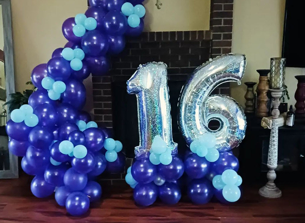 Balloon Garland & Number Columns