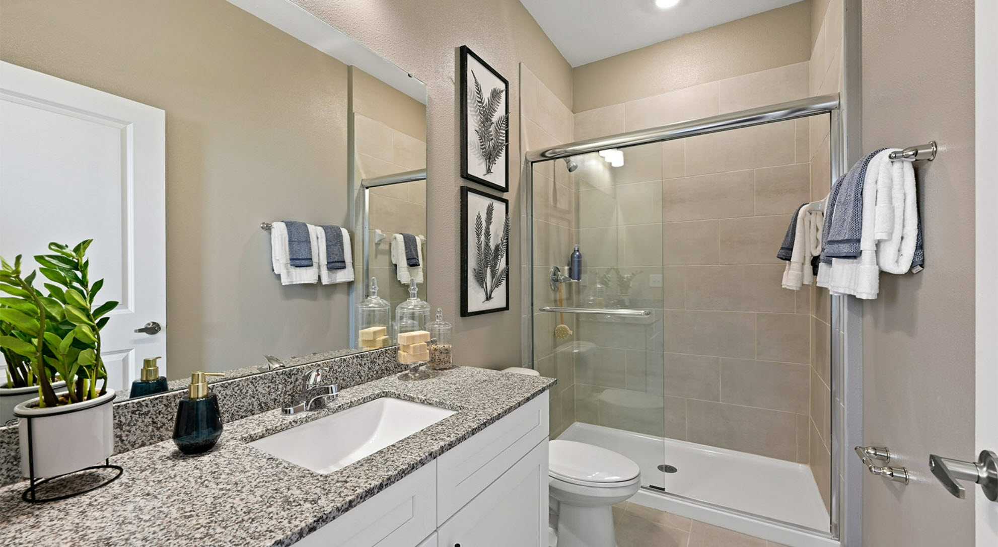 Spacious Soaking Tub with Shower