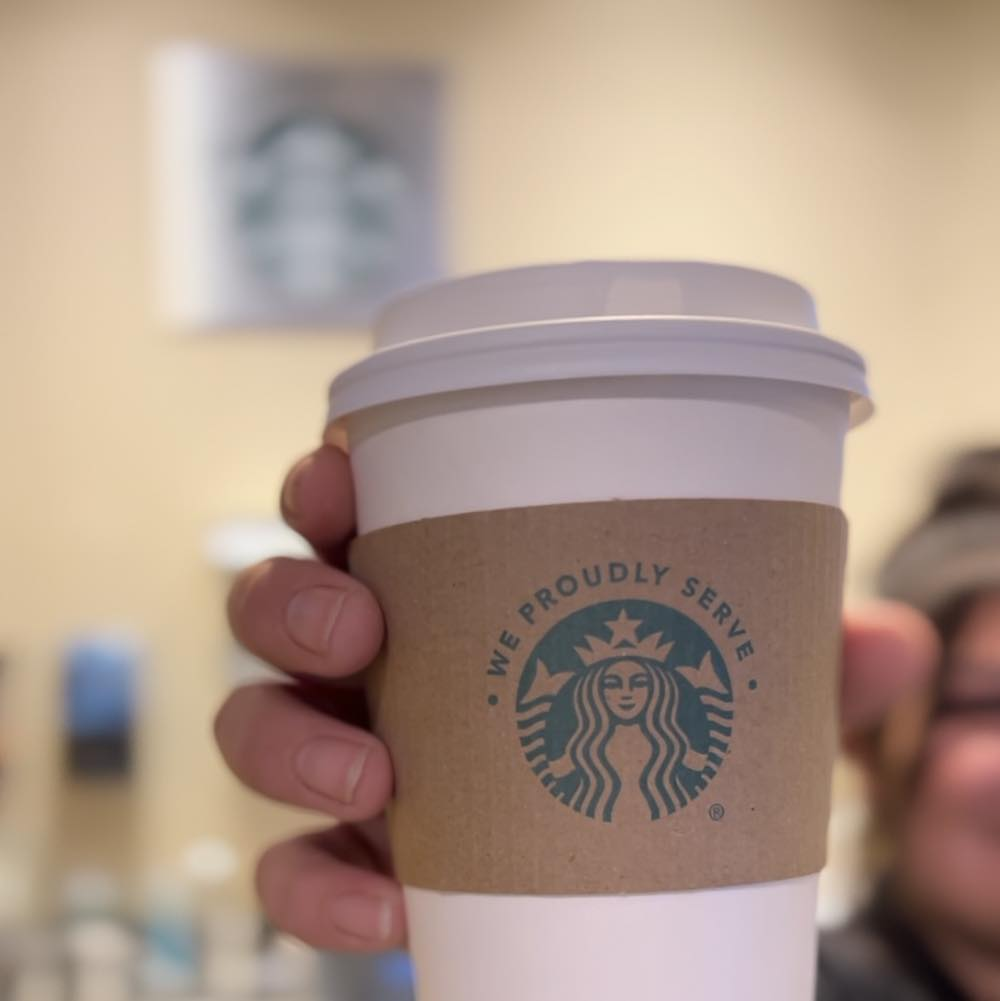 Proudly Serving Starbucks