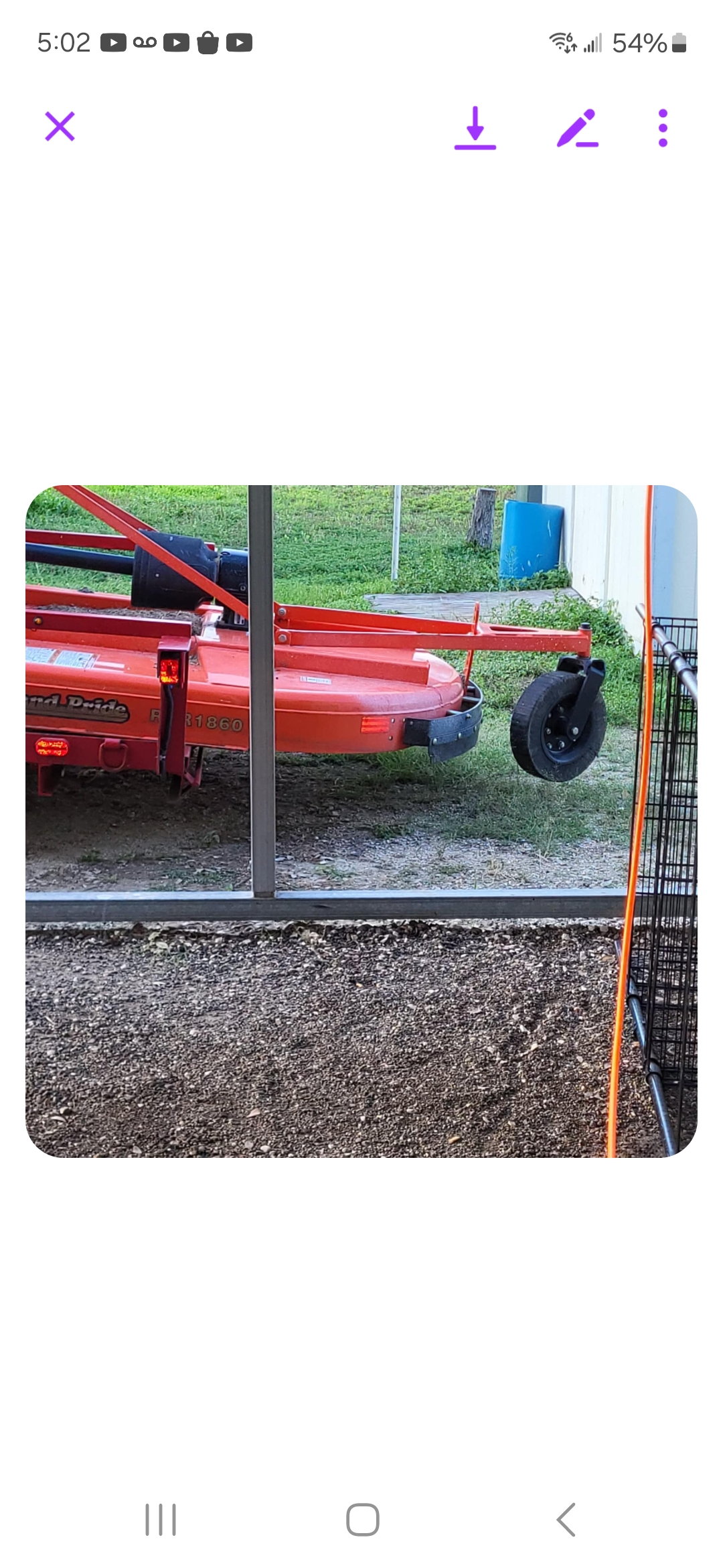 Tractor mowing