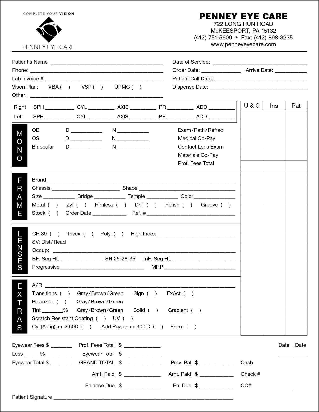 Carbonless Form