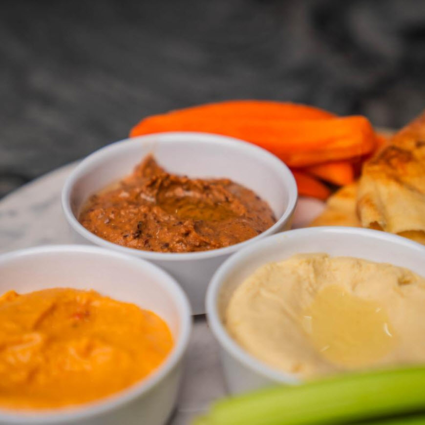 Hummus Trio with Veggie Crudité