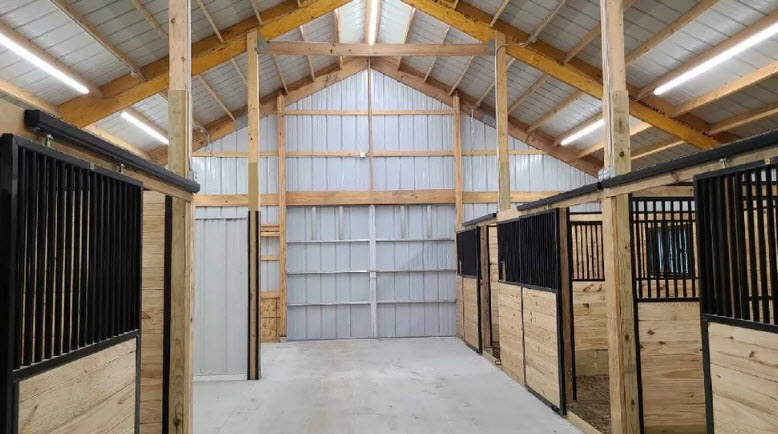 Horse Barn Lighting installed