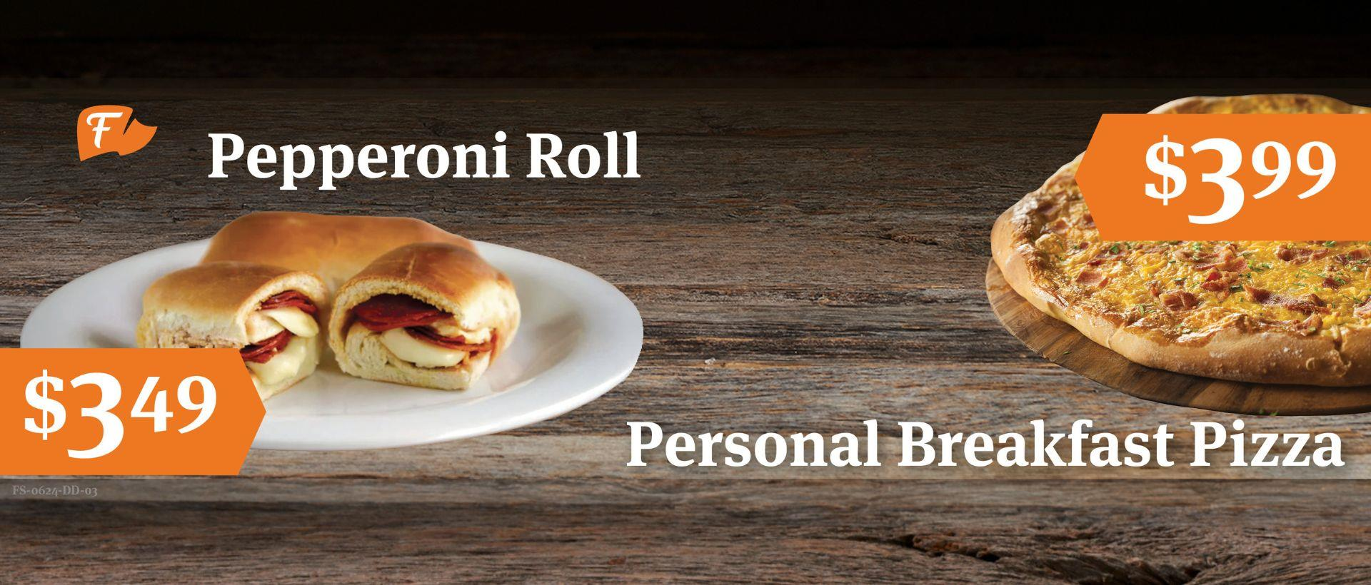 Breakfast Pizza & Pepperoni Rolls