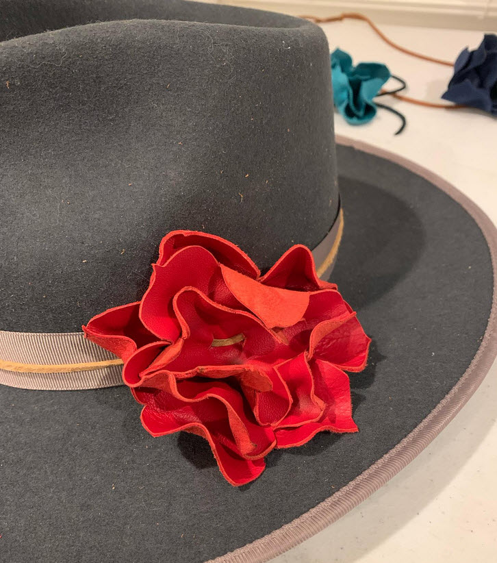 Custom Leather Flowers for Cowboy Hats