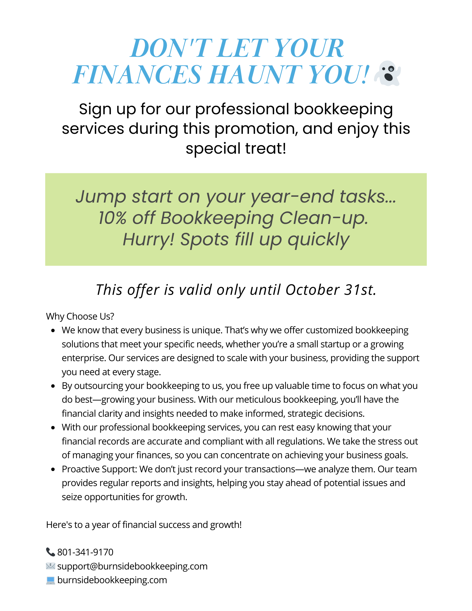 10% off Bookkeeping Clean-up