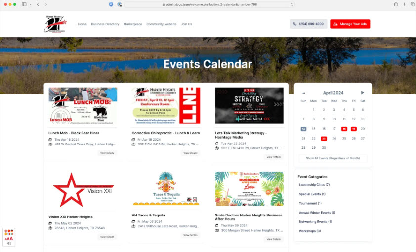 Syndicated Events Calendar