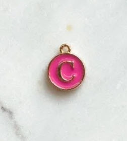 Pink Enamel Initial Charm | Letter C | Charmed and Dangerous Comp