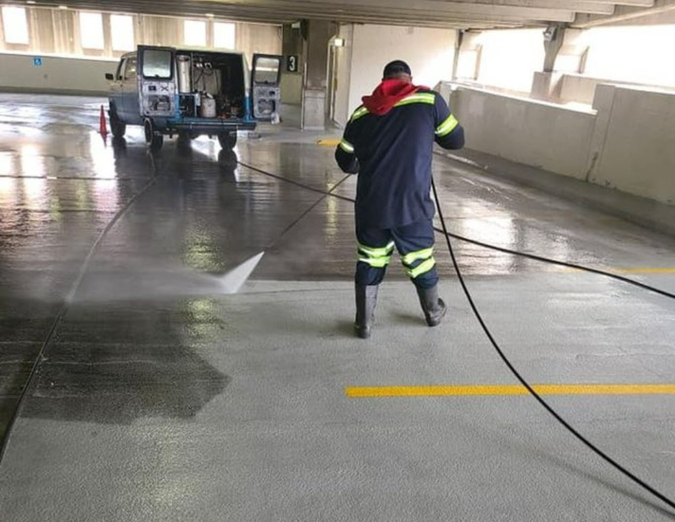 Parking Garage Pressure Washing