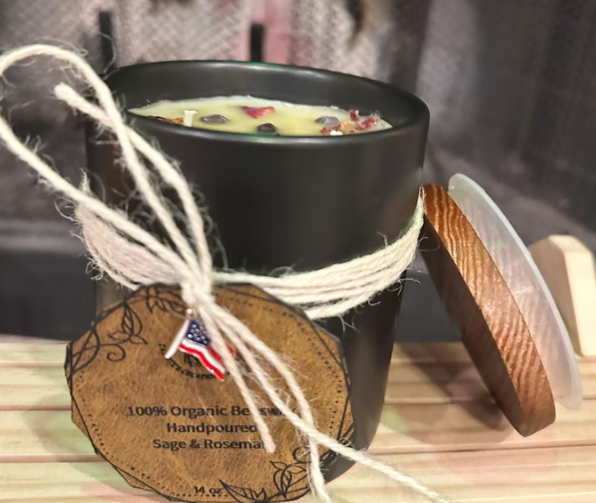 Sage and Rosemary Herbal Scented Candle 