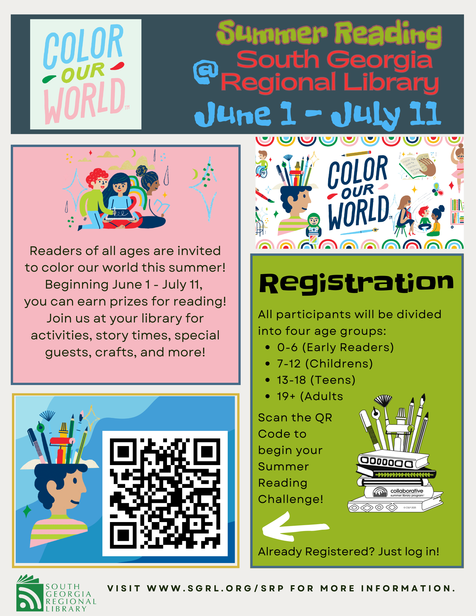 Color Our World Summer Reading Program @ the Library 
