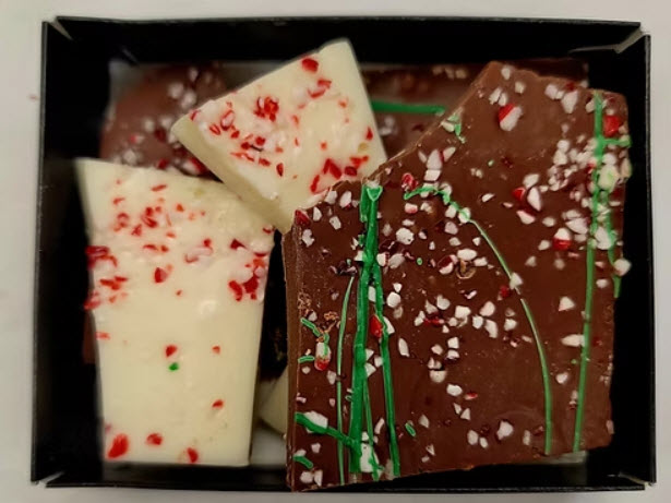 Peppermint Bark in White and Milk Chocolate