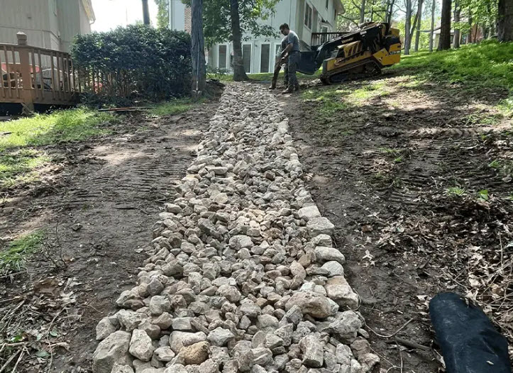 Dry Creek Bed Installation