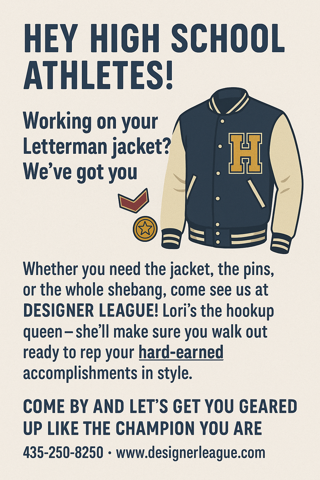 Designer League Now Offering Custom Letterman Jackets for Local A