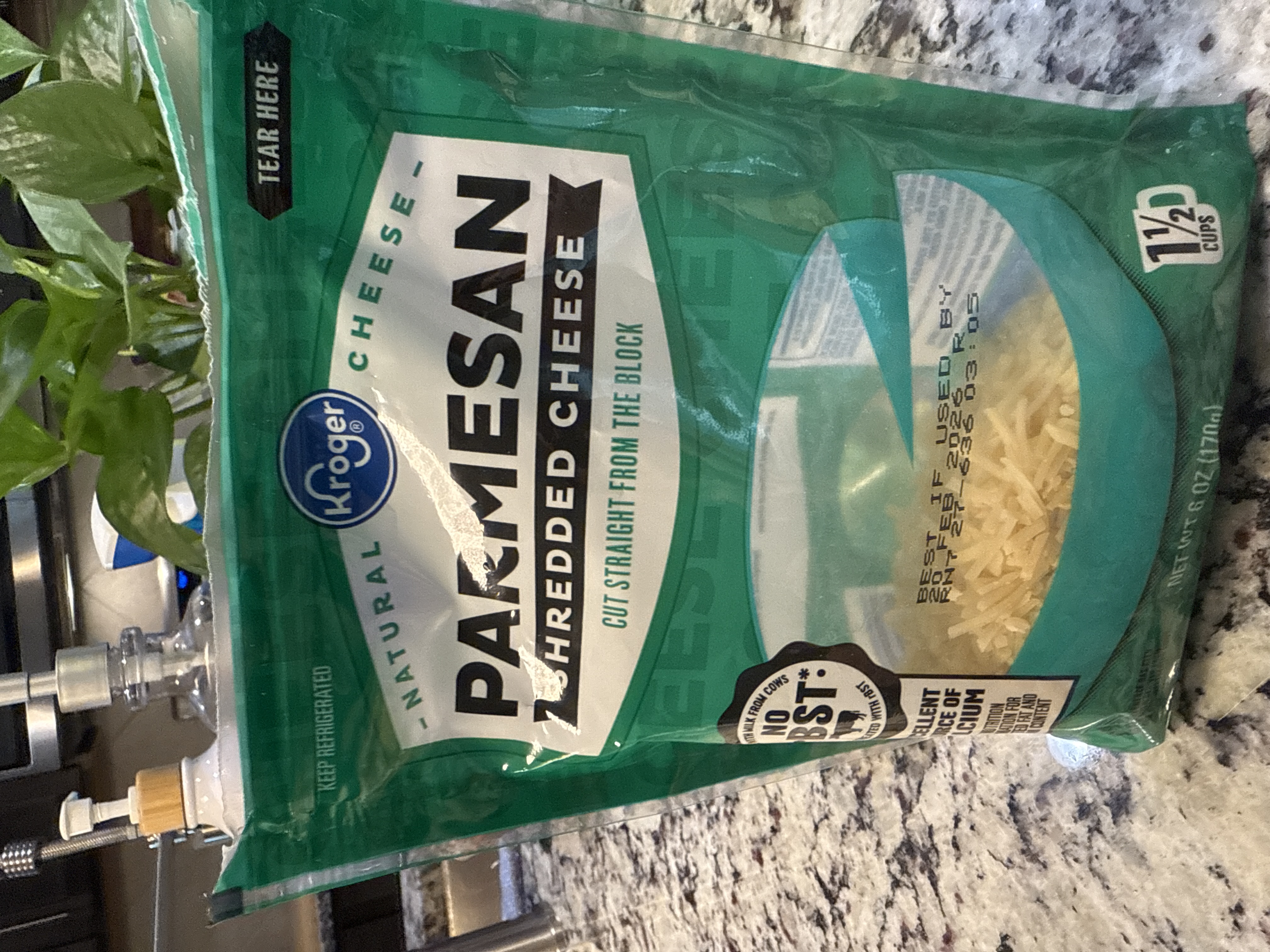 Kroger Natural Parmesan Shredded Cheese