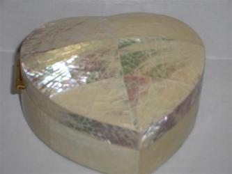 Heart Shapped Mother of Pearl Box