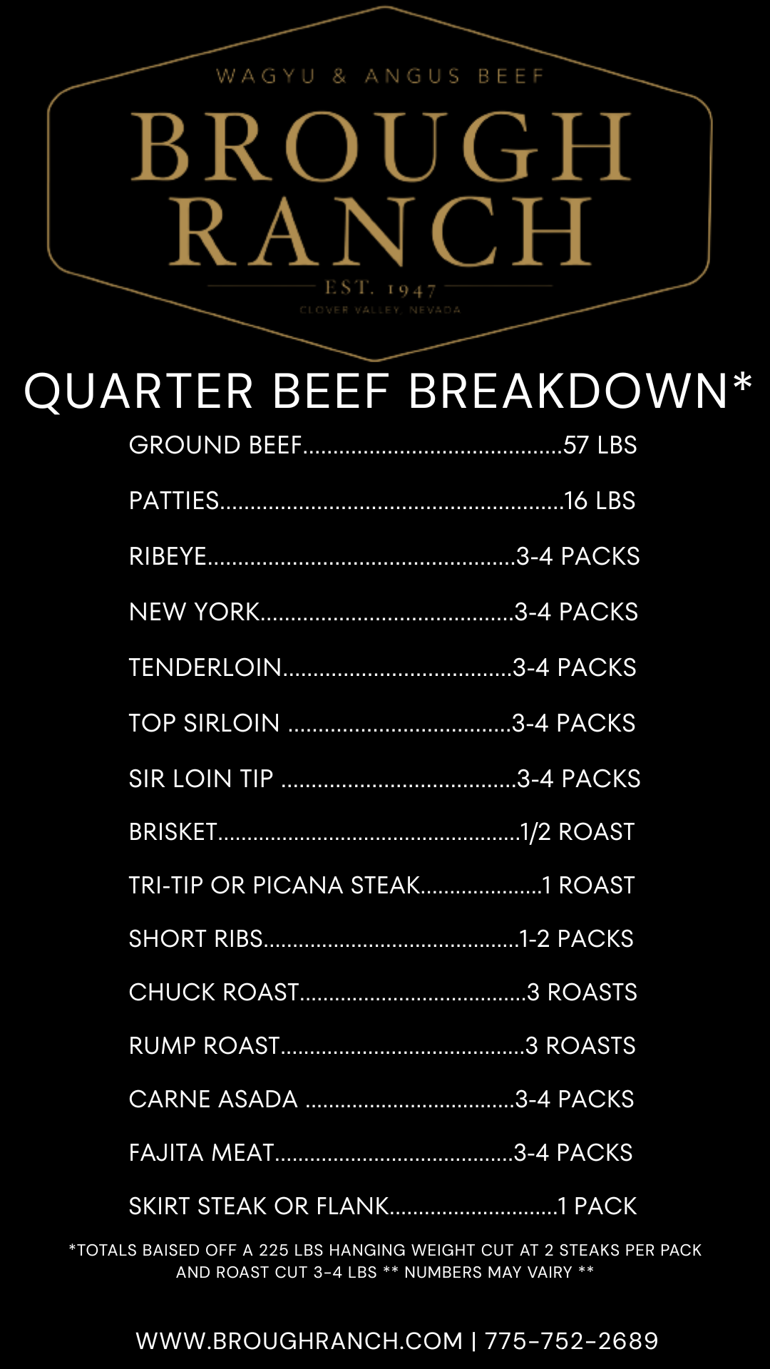 Whole, Half, & Quarter Wagyu or Angus Beef