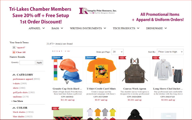 Tri-Lakes Chamber Special:  20% off + Free Setup & Delivery on Pr