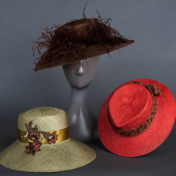 Silk Covered Hat with Exotic Feathers