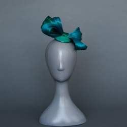 Re-purposed Wool and Embellished Bow Hat